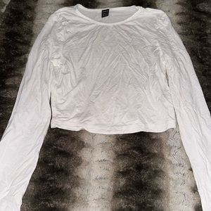 SHEIN white cropped long sleeve top